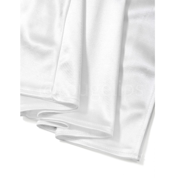 White Deep V Neck Backless Ruched Long Wedding Slip Sheath Dress - Picture 7 of 17